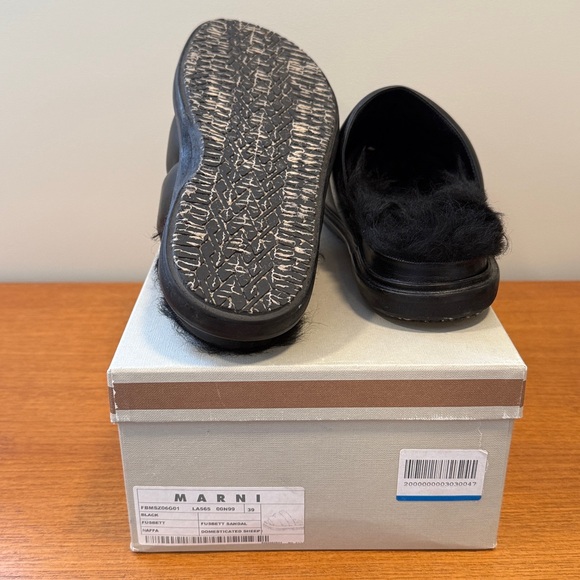 Marni Fusbett Leather Sheepskin Slides - Picture 5 of 5